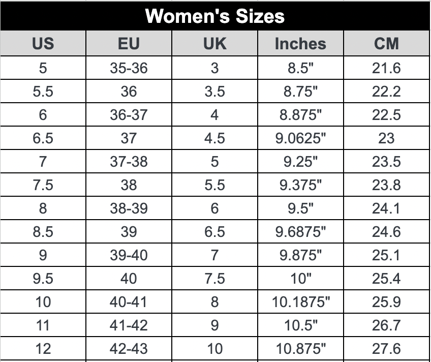 Dan Post Size Charts